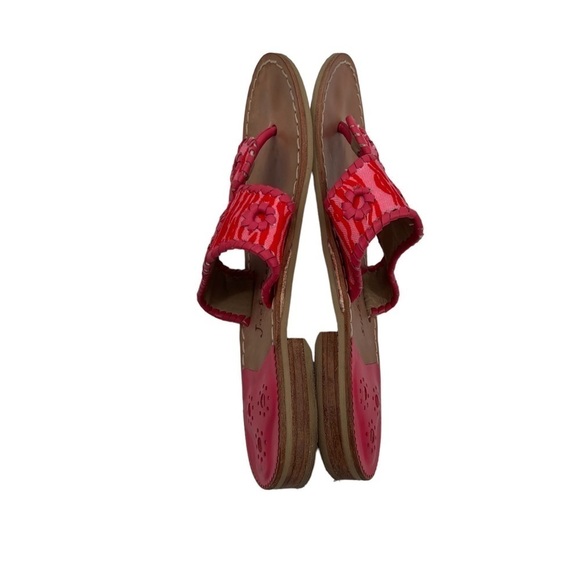 Jack Rogers Flat Pink Red Sandals Size 8 1/2 Women's - Picture 7 of 9